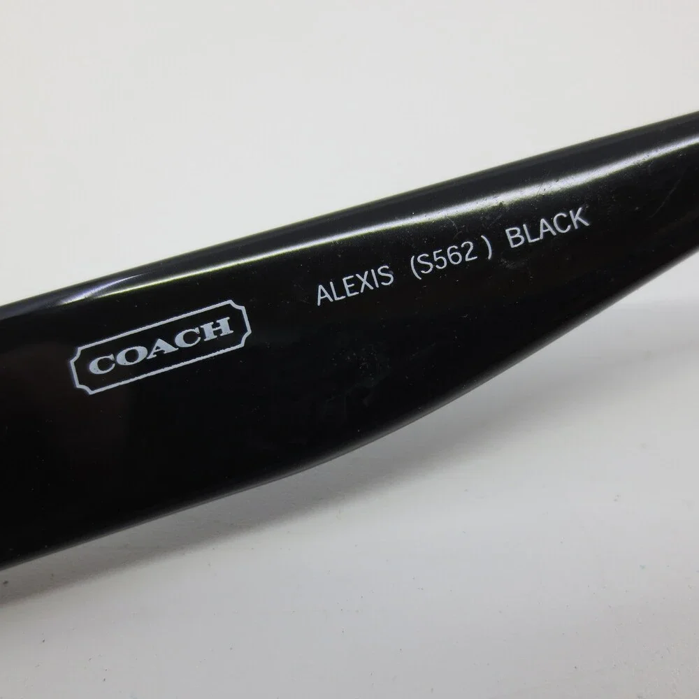 Coach Alexis S562 Black Oversized Butterfly Sunglasses Silver Logo 63-12-120 - Picture 5 of 7